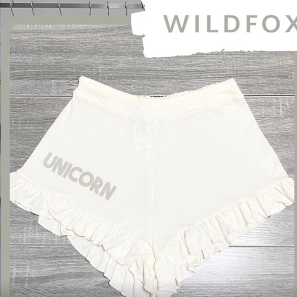 WILDFOX Unicorn Ruffle High-Waisted Shorts - Picture 4 of 7